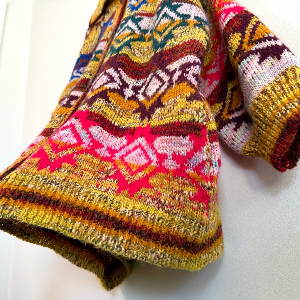 Free People Isle of Sky Multicolor Oversized Sweater Coat Women’s Size XS/S - Picture 5 of 15